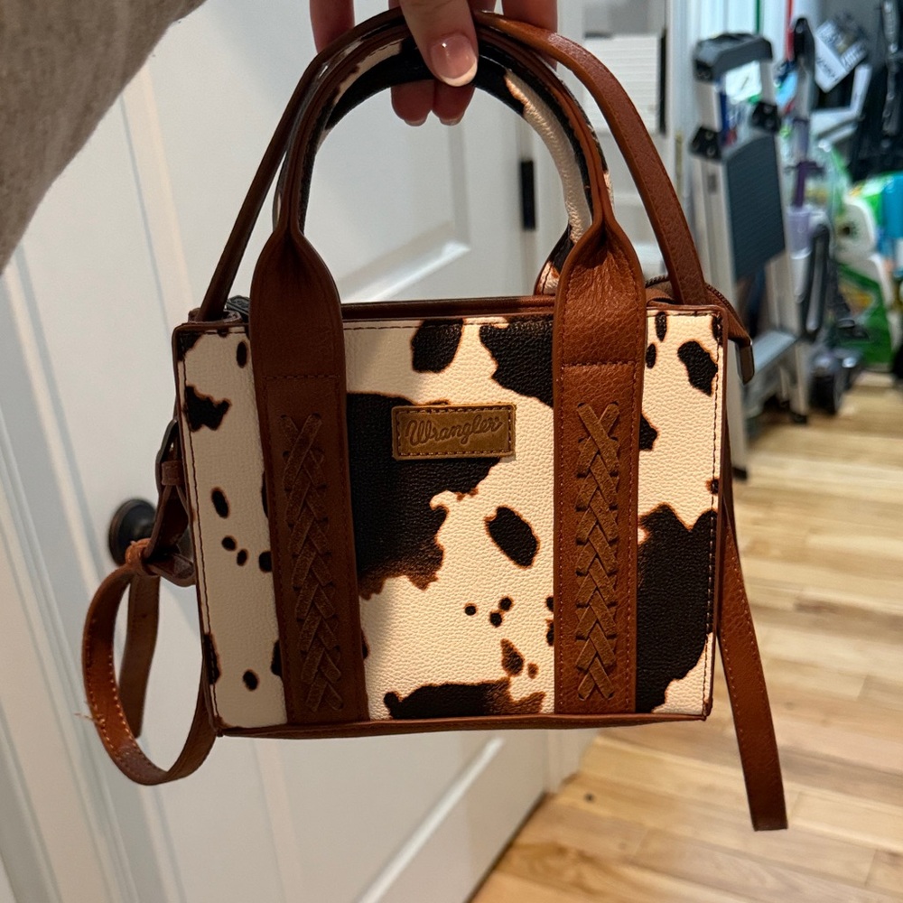 Wrangler Women's Mini Bag with Cow Print - Brown and Black